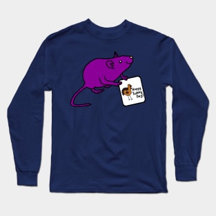 Purple Rat with Thanksgiving Turkey Greetings Long Sleeve T-Shirt